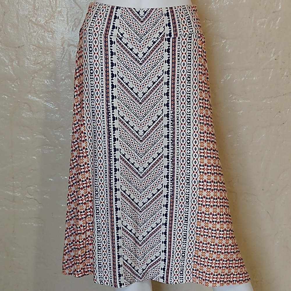 Hannah A Line Print Boho Skirt S Viscose
